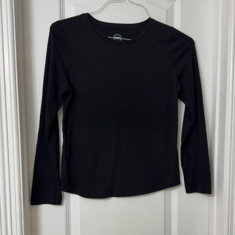 Wonder Nation Girls Shirt Long Sleeve Crewneck Black Size XL (14-16)